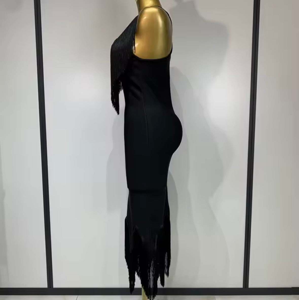Sexy Fringe Tassel Halter Sleeveless Dress