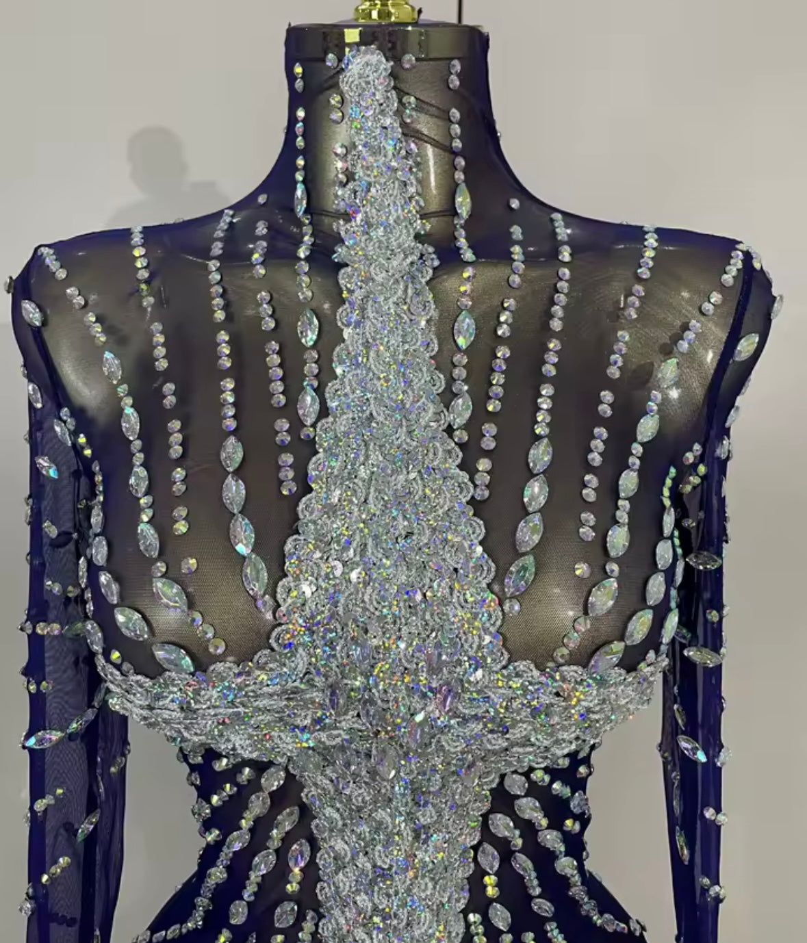 Sexy Sparkle Sequins Rhinestone Full Sleeve Dress