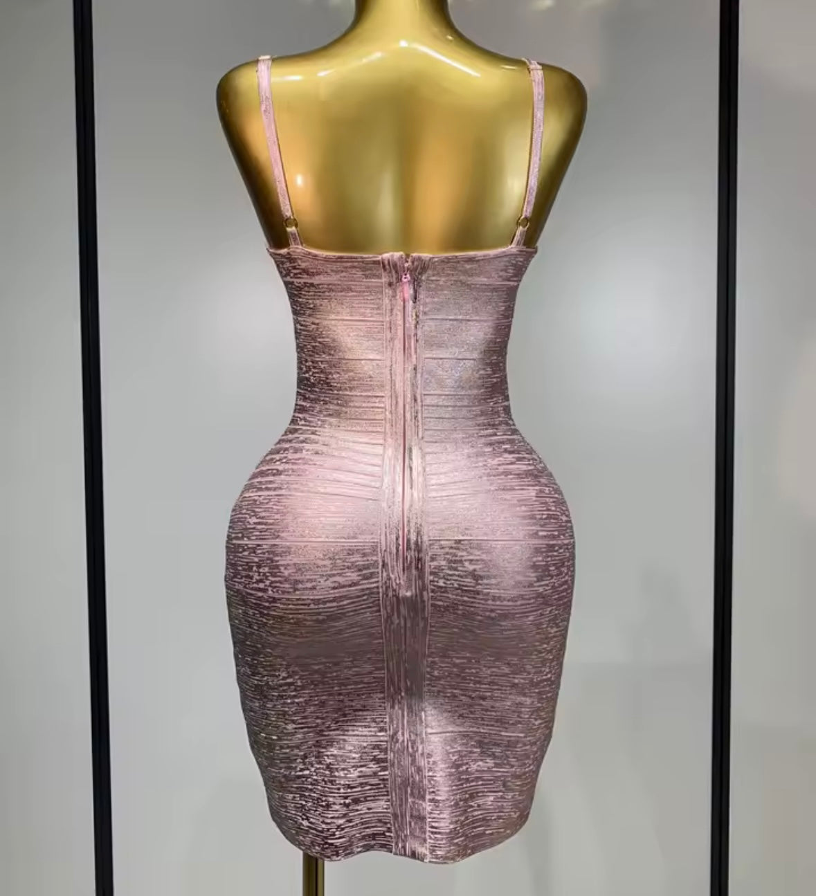 Sexy Sleeveless Metallic Bandage Short Dress
