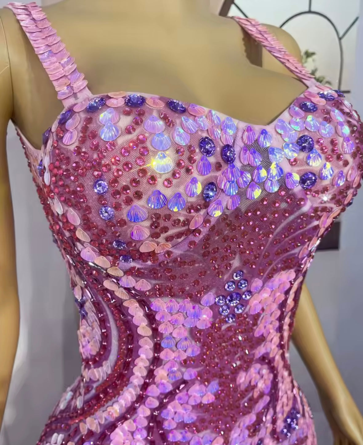 Sexy Sleeveless Sequins Rhinestone Dress