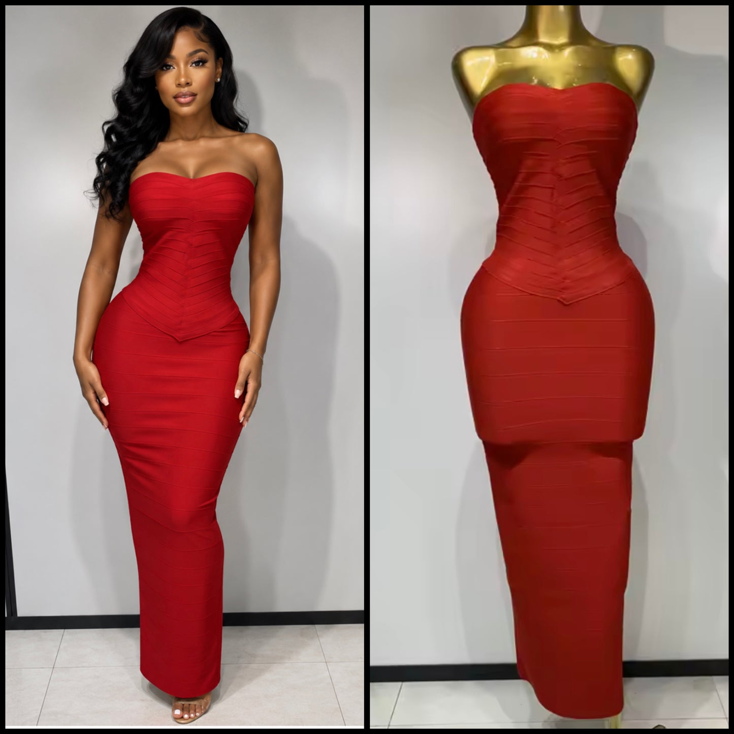 Sexy Strapless Bandage Maxi Dress