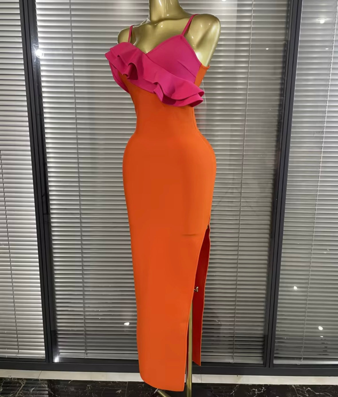 Sexy Sleeveless Ruffled Maxi Dress