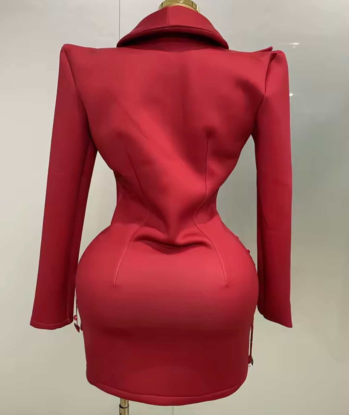 Sexy Beaded Embellishment Full Sleeve Blazer Dress