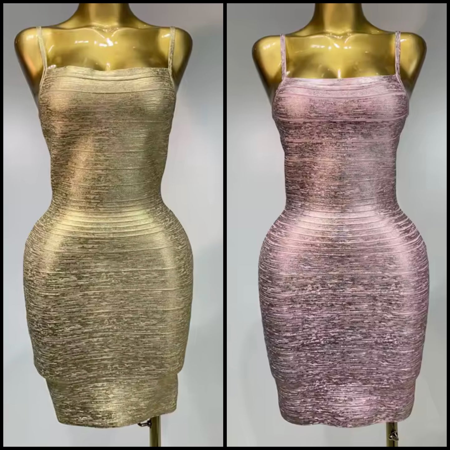 Sexy Sleeveless Metallic Bandage Short Dress