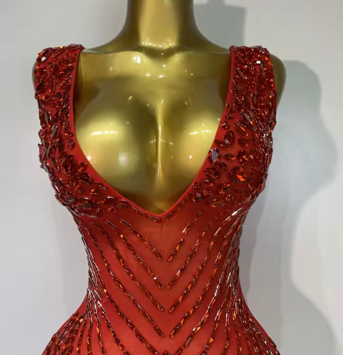 Sexy Sleeveless Beaded Crystal Tassel Dress
