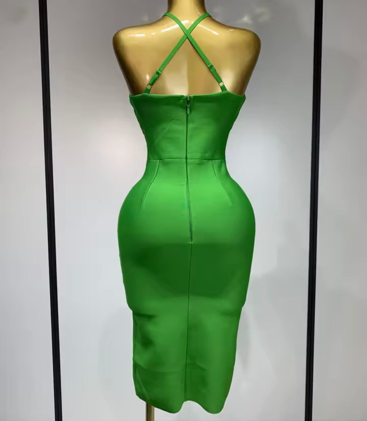 Green Sexy Sleeveless Bandage Dress