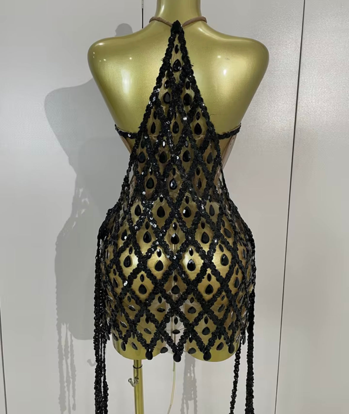 Sexy Sequins Crystal Halter Sleeveless Dress