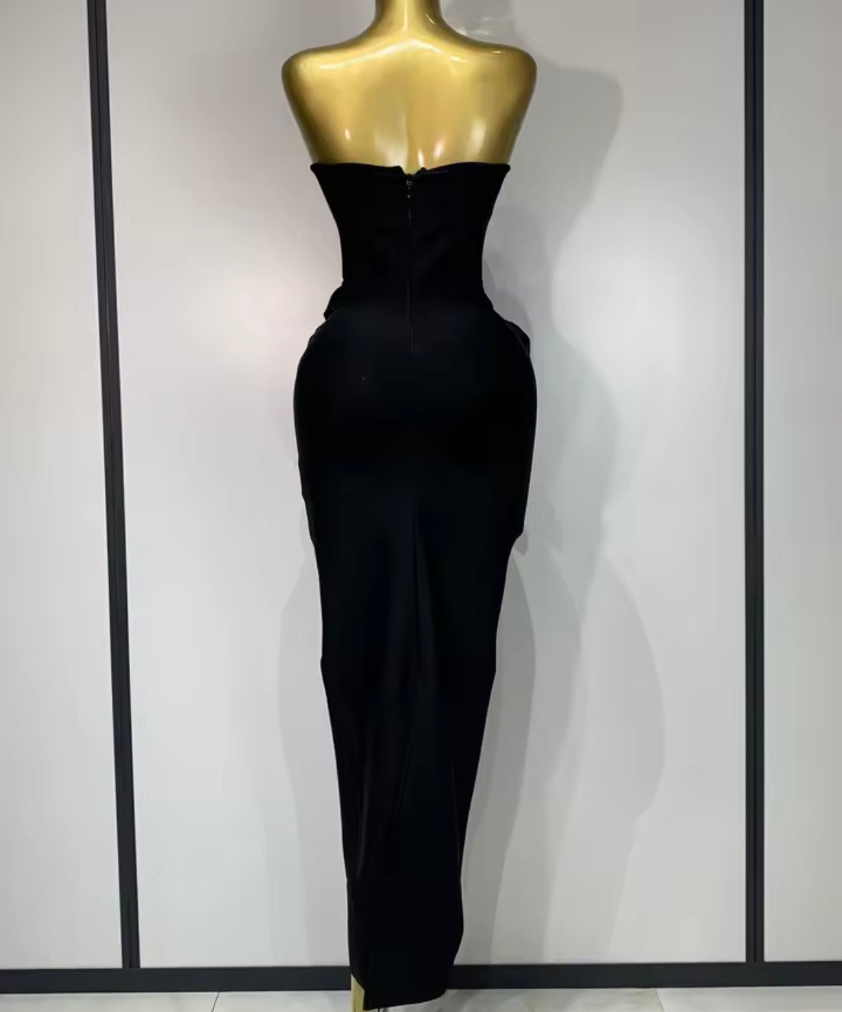 Sexy Floral Embellishment Strapless Floor-Length Dress