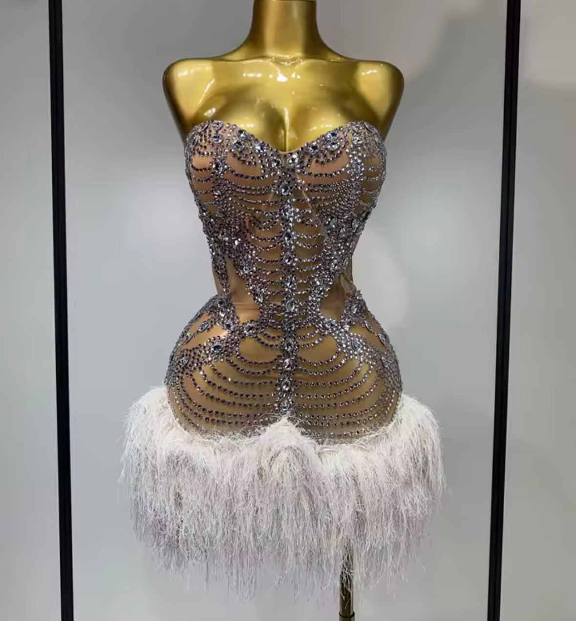 Sexy Rhinestone Strapless Corset Short Dress
