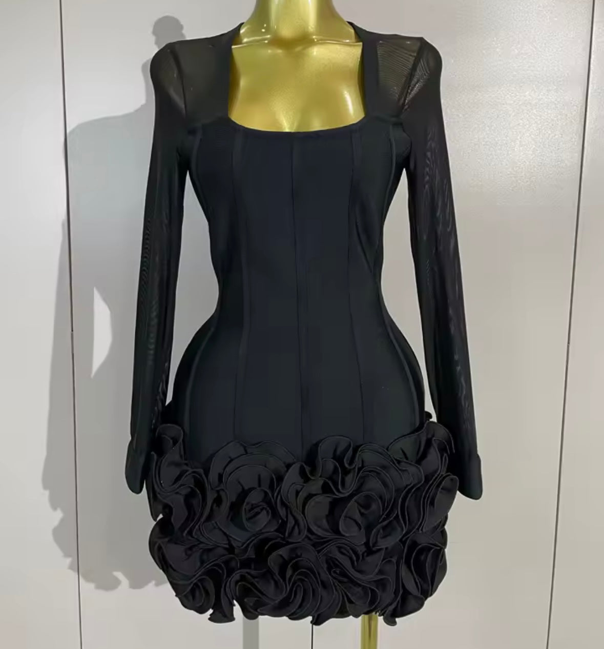 Sexy Full Sleeve Floral Bandage Dress