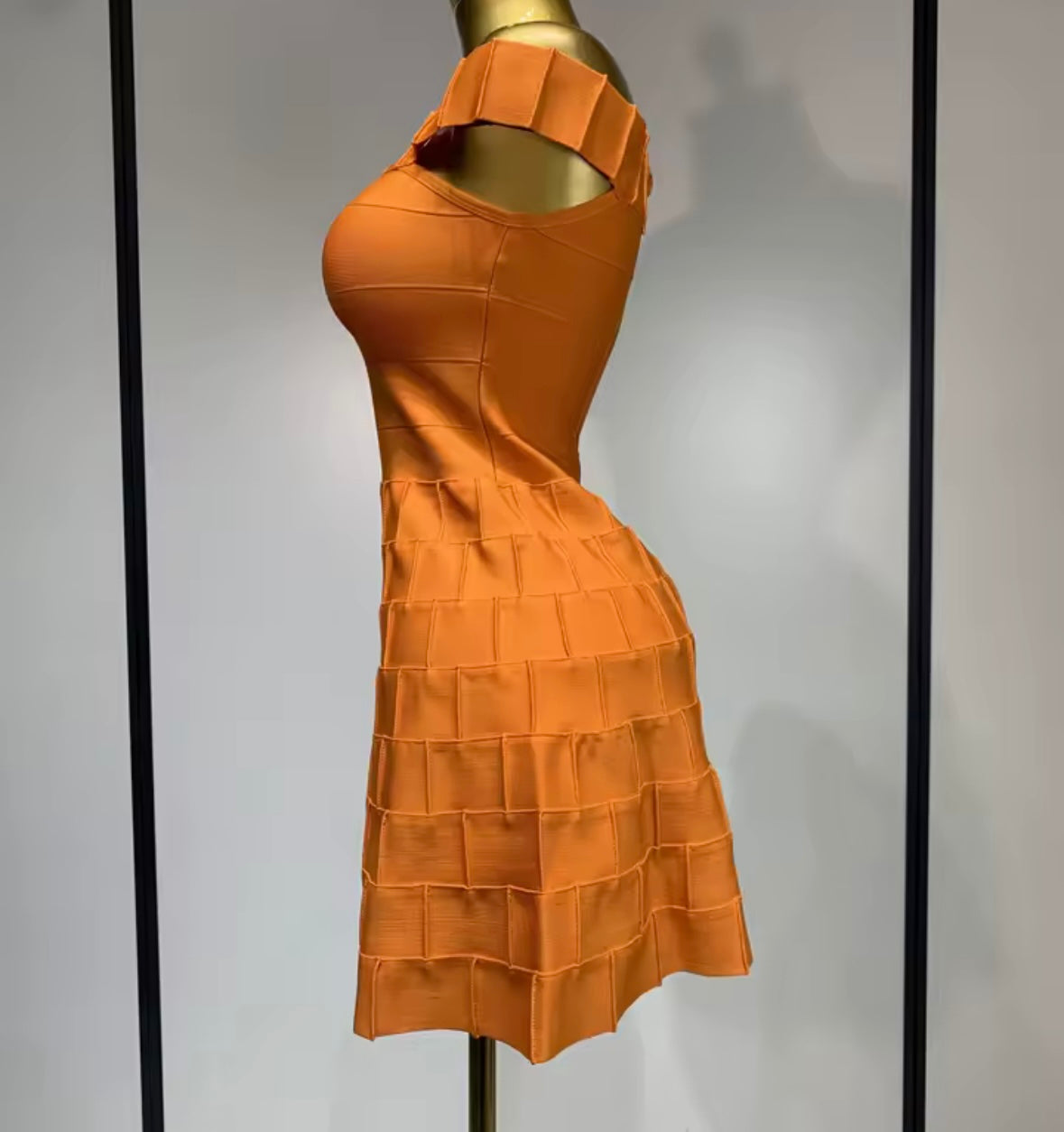 Orange Sexy Off The Shoulder Sleeveless Dress