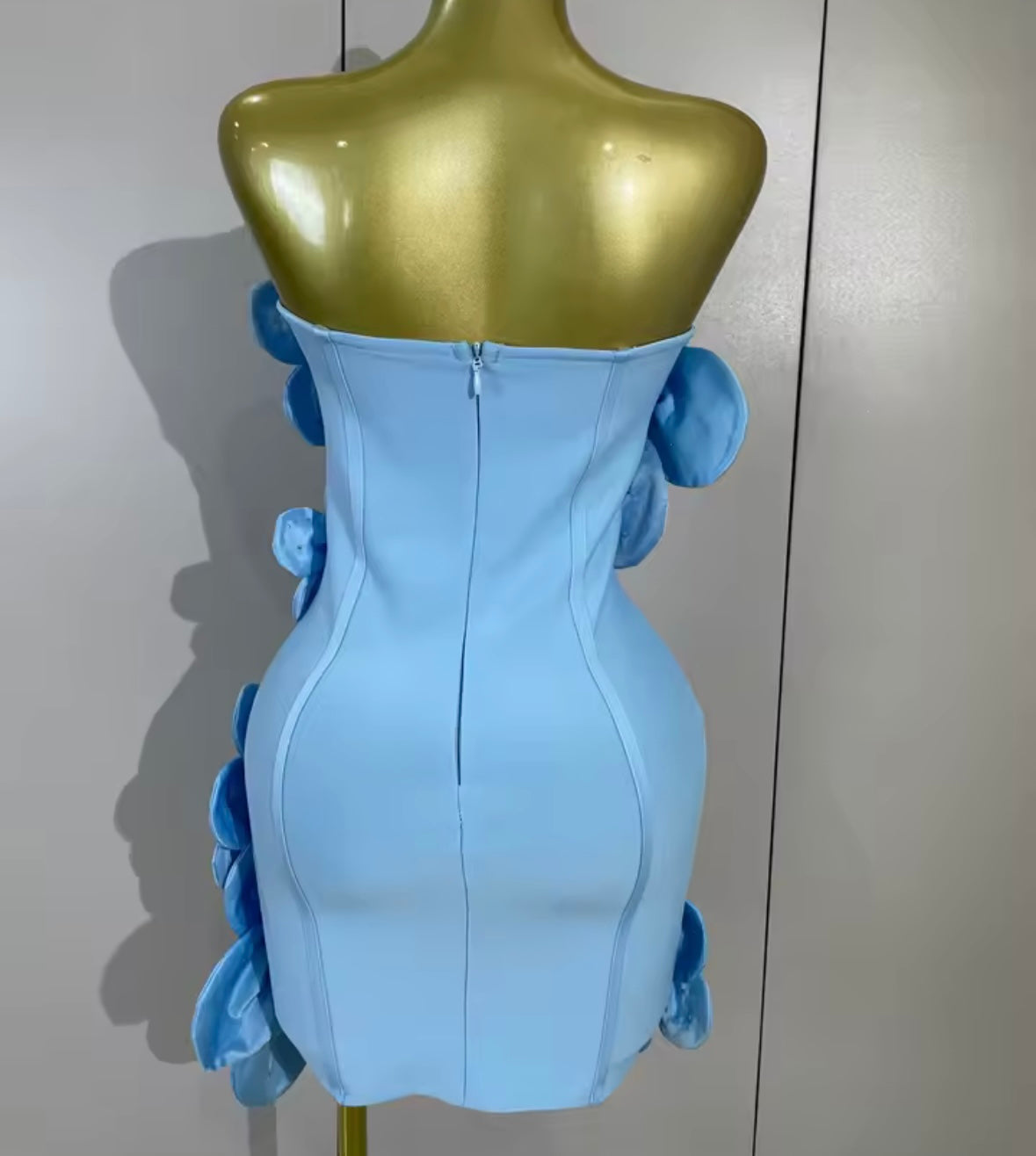 Sexy Floral Rhinestone Strapless Bandage Dress