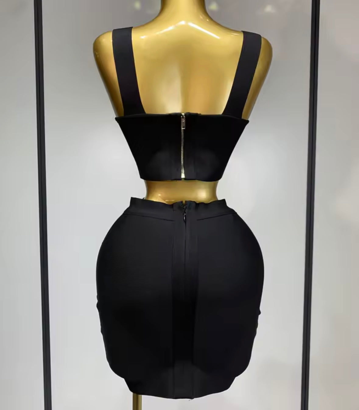 Sleeveless Sexy Crop Two Piece Skirt Set