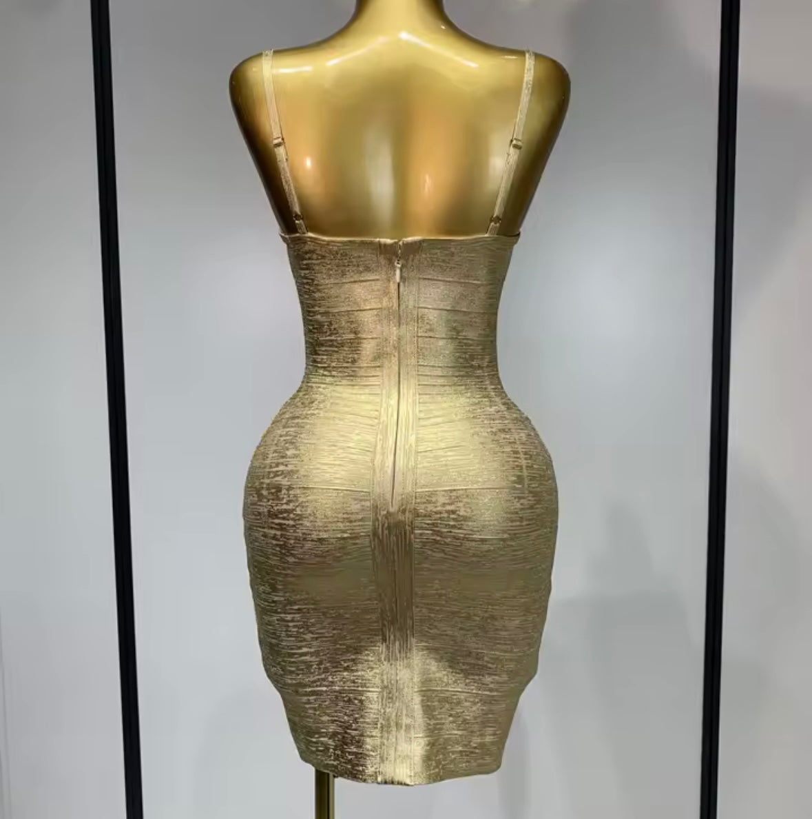 Sexy Sleeveless Metallic Bandage Short Dress