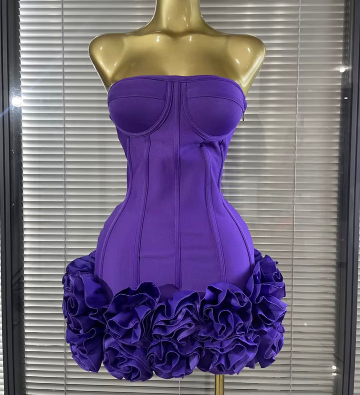 Sexy Strapless Corset 3D Floral Dress