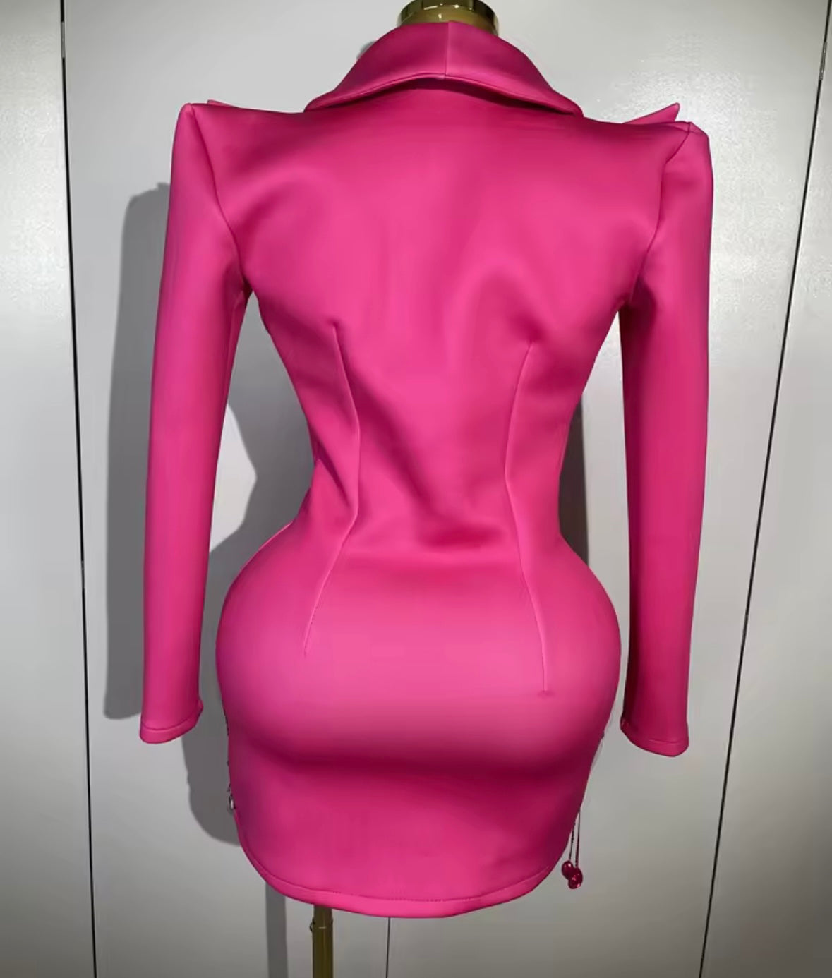 Sexy Beaded Embellishment Full Sleeve Blazer Dress