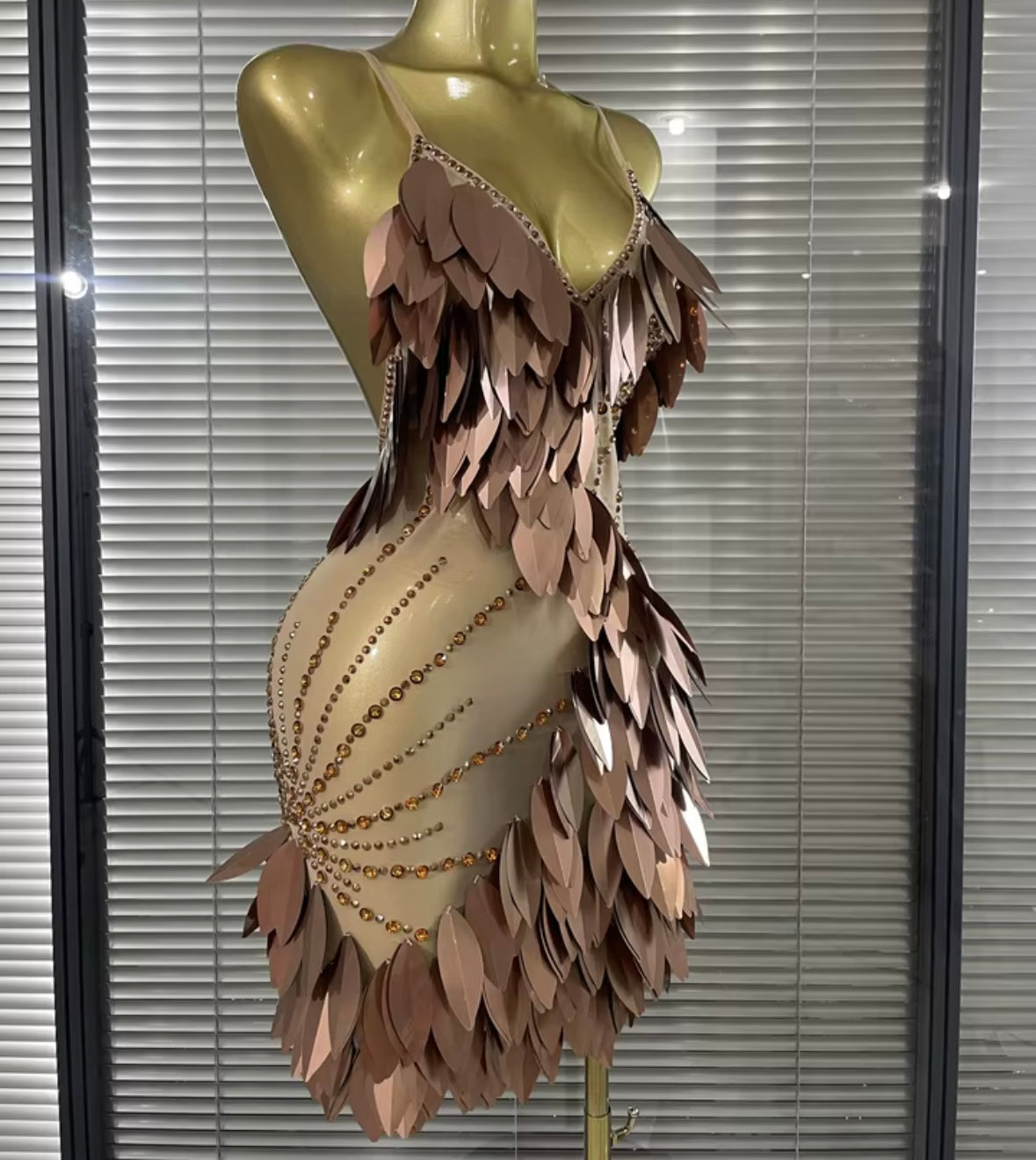 Sexy Sleeveless Open Back Sequins Rhinestone Dress