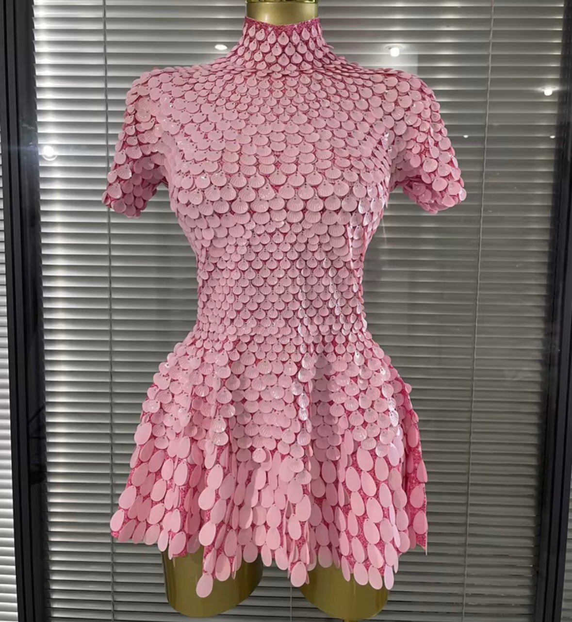 Sexy Sequins Short Sleeve Dress