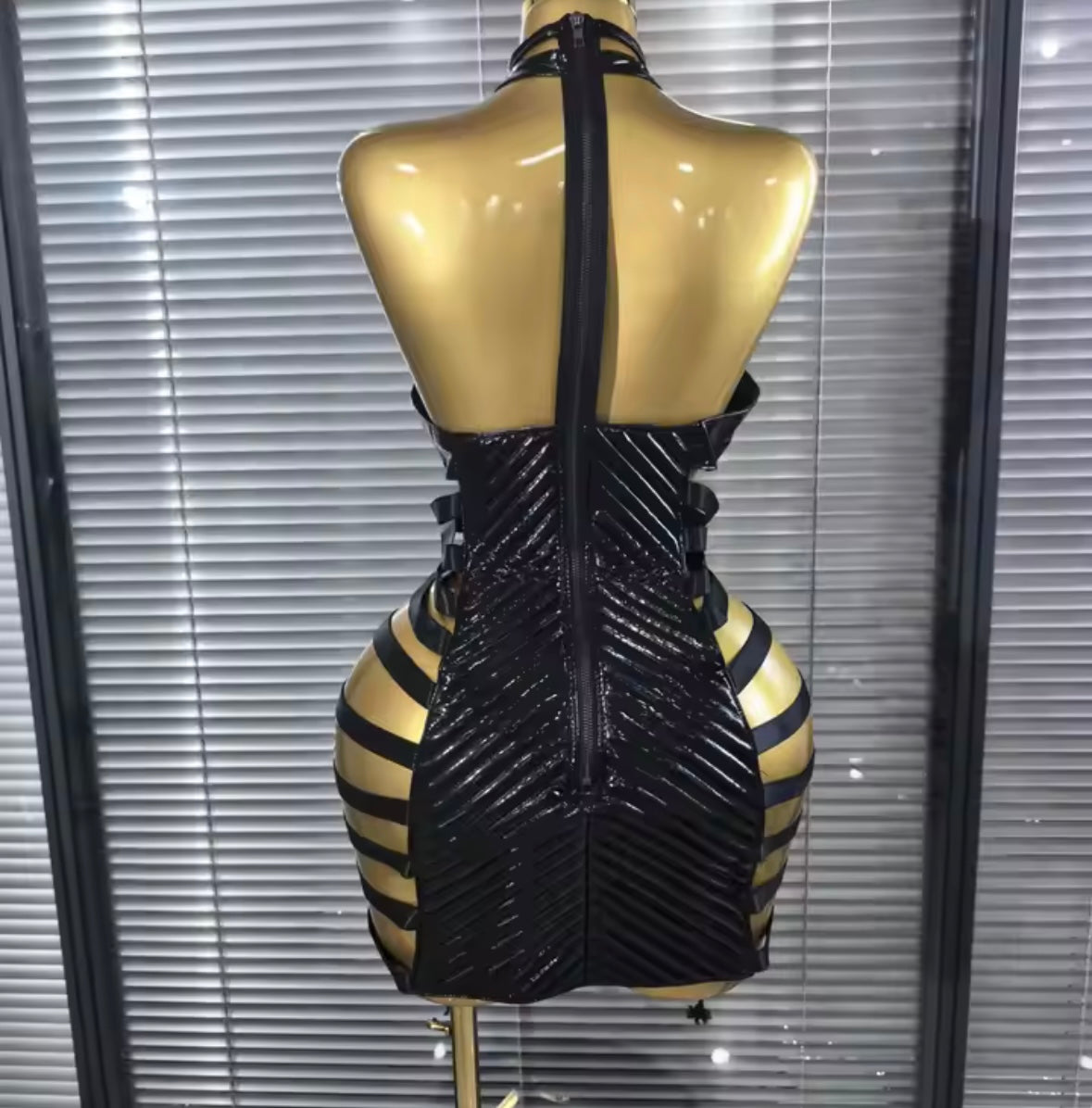 Sexy Halter Sleeveless Hollow Out Tie Up Dress
